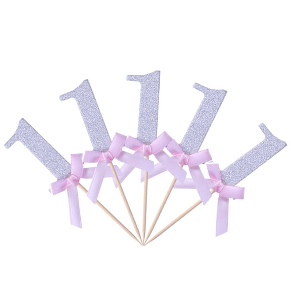 BESTYASH 10Pcs Multicolor Cake Topper Number 1 for Cupcake and Cake Decoration