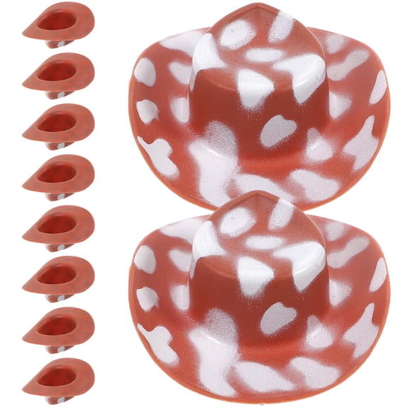 BESTYASH 10Pcs Hat Decor for DIY Decor Plastic Brown Cowboy Style Party Accessory
