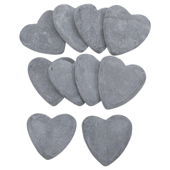 BESTYASH 10Pcs Painting Stone Set Heart Shape Light Grey Smooth Polished Rocks for Craft Projects