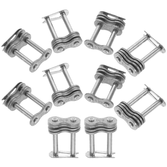 BESTYASH 10Pcs Heavy Duty Motorcycle Chain Link Coupler Silver for Stable Strong Chain Joint