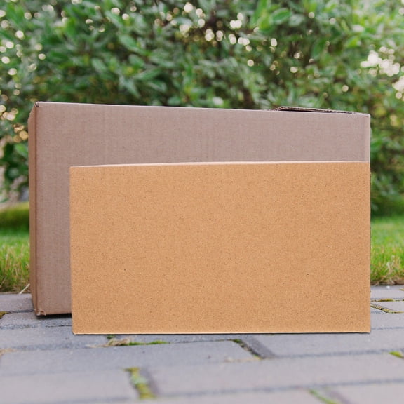 BESTYASH Khaki Corrugated Cardboard Boxes, Compressive Resistance, Space-Saving, 10Pcs
