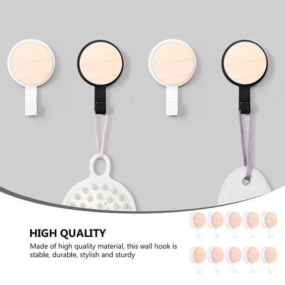 BESTYASH 10Pcs Kitchen Hooks for Hanging White ABS Modern Style