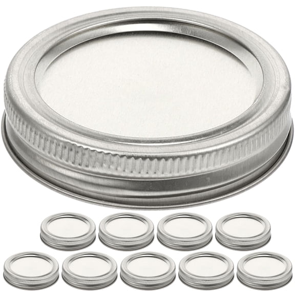 BESTYASH 10Pcs Leakproof Plated Silver Jar Lids Easy to Open Canning Covers for Home Use