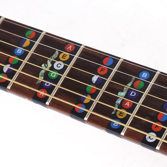 BESTYASH 10Pcs Map Sticker for Guitar Black Durable Fretboard Note Labels for Acoustic and Electric Guitar
