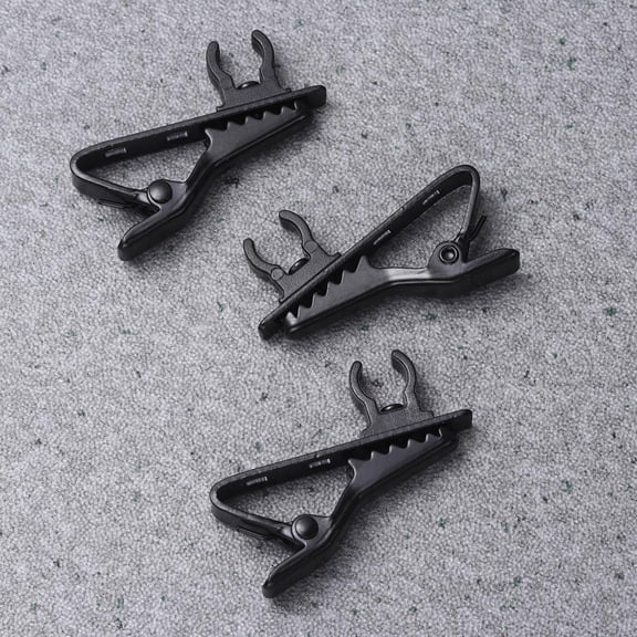 BESTYASH 10Pcs Mic Clip Iron Black for Lectures and Meetings Applications