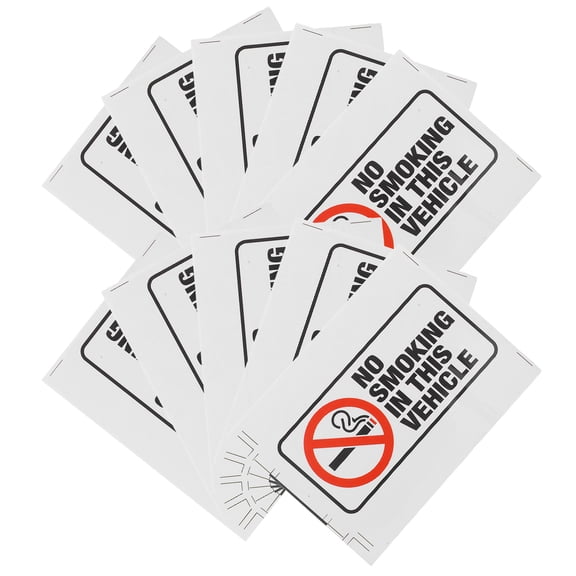 BESTYASH 10Pcs No Smoking Car Stickers Clear Symbol Weather Resistant Self Adhesive