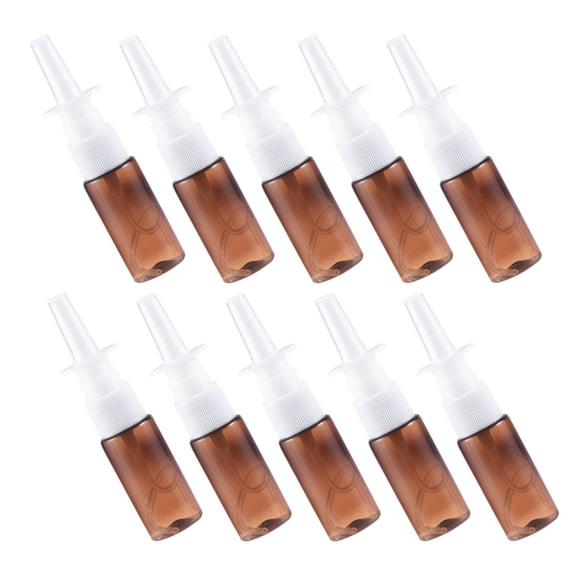 BESTYASH 10Pcs Nose Atomizer Spray Bottles Brown Reusable Travel Friendly Lightweight Mist Sprayers