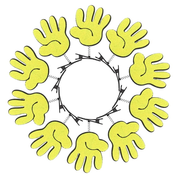 BESTYASH Set of 10 Yellow Hand-Shaped Hair Clips, Cute Fabric and Metal Barrettes for Decorative and Fun Hairstyles