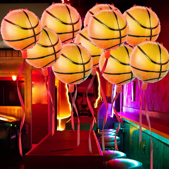 BESTYASH 10Pcs Orange Basketball Party Balloons for Birthday Game Celebrations and Event Decor