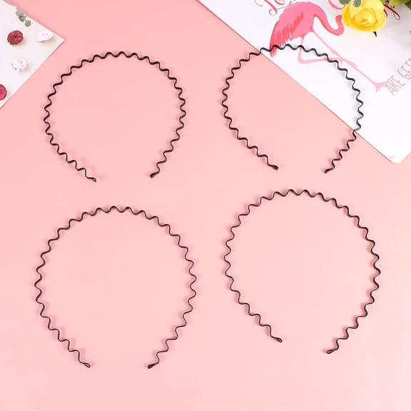 BESTYASH 10Pcs Personality Headband Black Metal Wave Hair Hoop for Unisex Practical Wear