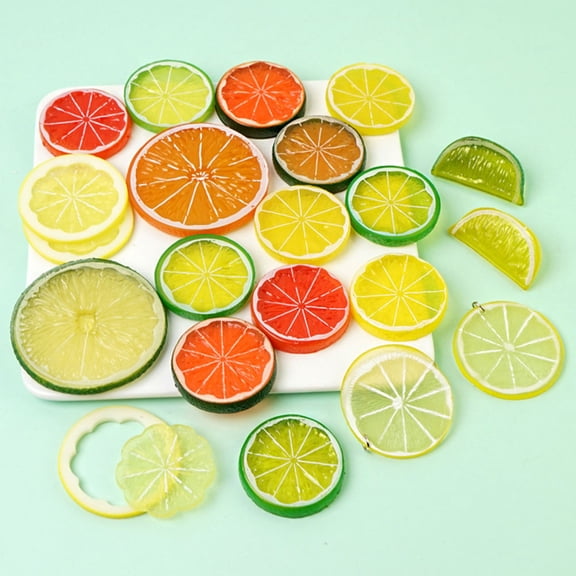 BESTYASH 10Pcs Simulation Lemon Blocks Artificial Plastic Fruit Model for Display Decor