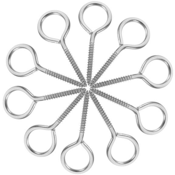 BESTYASH 10-Pack Plated Screw-In Eye Hooks Metal Hardware for Guitar and Multifunctional Storage Tools