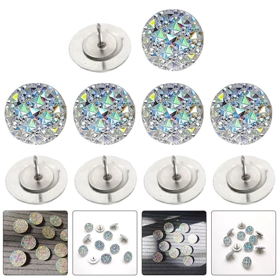 BESTYASH 10Pcs Plated Silver Small Push Pins Creative Design Multi Function Thumbtacks for Desk and Map Supplies