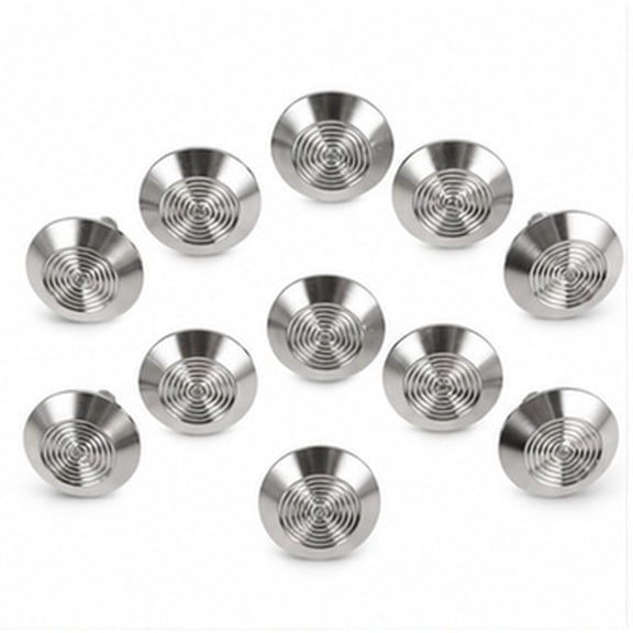 BESTYASH 10Pcs Plated Silver Stainless Steel Tactile Dots for Pathways Enhanced Visibility Blind Safety Guide Studs
