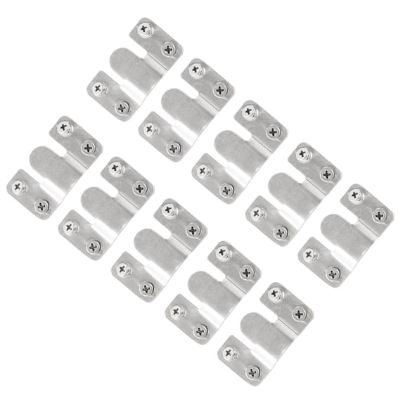 BESTYASH 10Pcs Plated Silver Tone Corner Brace Photo Frame Hook Fastener for Hanging Mirrors and Frames
