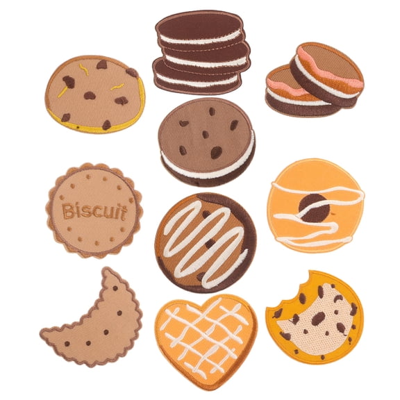 BESTYASH 10Pcs Fun Cookie Iron on Patches for Clothing Repair and Personalization