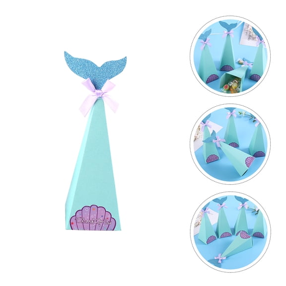 BESTYASH 10Pcs Mermaid Shaped Candy Storage Boxes for Cookies and Sweets
