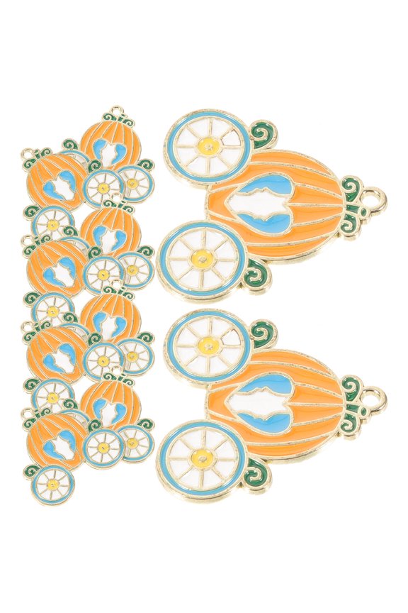 10Pcs Pumpkin Carriage Key Ring Durable Metal Keychain for Car Bag Purse Pendant