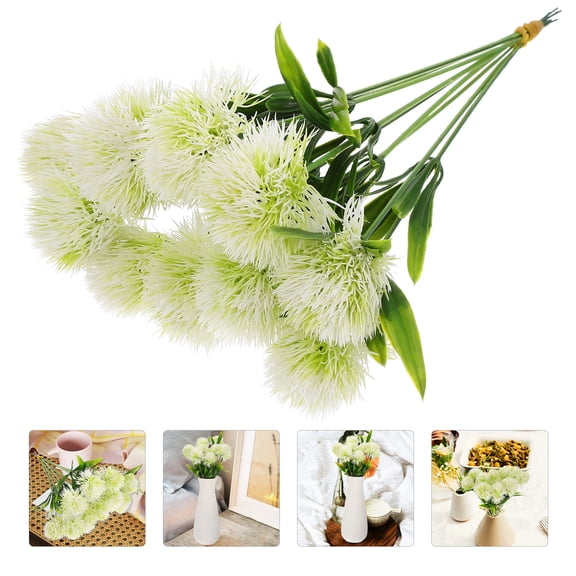 BESTYASH Realistic White Dandelion Bloom Artificial Flowers for Home Decor and Craft Decoration