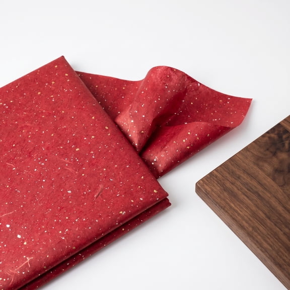 BESTYASH 10Pcs Red Decorative Wrapping Paper Roll with Metallic Foil for Christmas and Valentine Presents