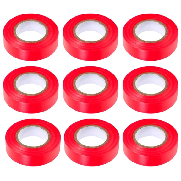 BESTYASH 10Pcs Red PVC Barrier Tape Roll Industrial Insulation Tape for Sealing and Electrical Safety