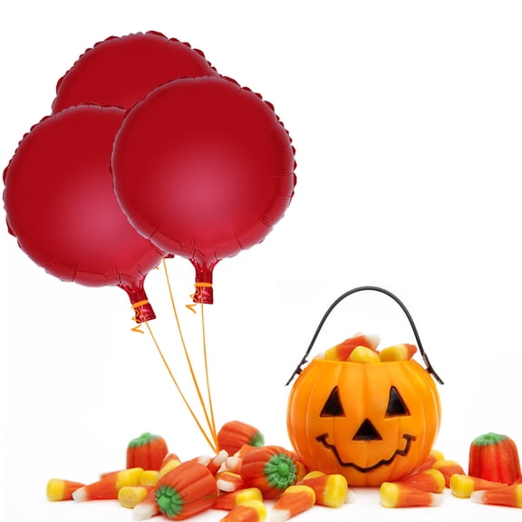 BESTYASH 10Pcs Red Round Helium Balloons Reusable Foil Balloons for Parties