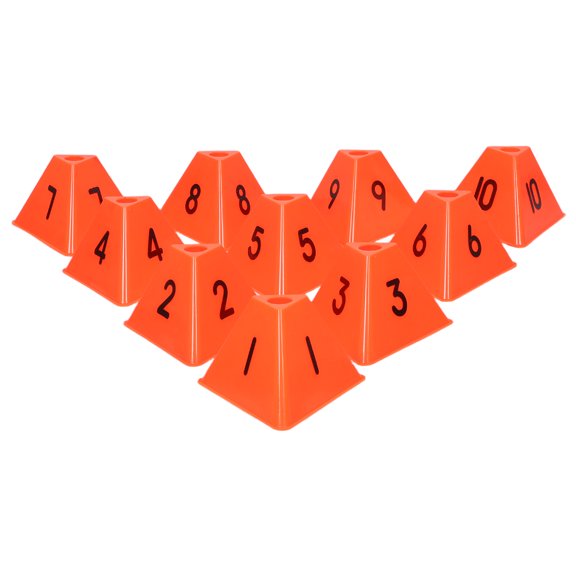 BESTYASH 10Pcs Red Soccer Field Marker Cones Numbered for Precision Athletic Training and Agility Drills