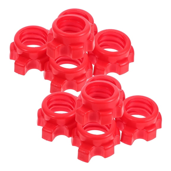 BESTYASH 10Pcs Red Spinlock Dumbbell Collar Clamps Quick Release Nonslip Nuts for Weight Bar Security