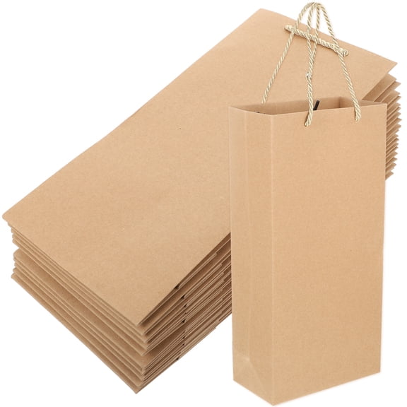 BESTYASH 10Pcs Red Wine Bags Portable Wine Bottle Pouches with Reinforced Handle for Home Use