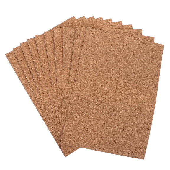 BESTYASH 10Pcs Reusable Self Adhesive Cork Sheets for Office Table Protectors and Wall Boards Light Brown