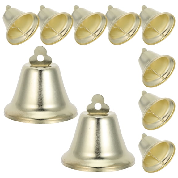 BESTYASH 10Pcs Rustic Metal Golden Bells for Wall Hanging and Handmade Craft Bell Ornaments