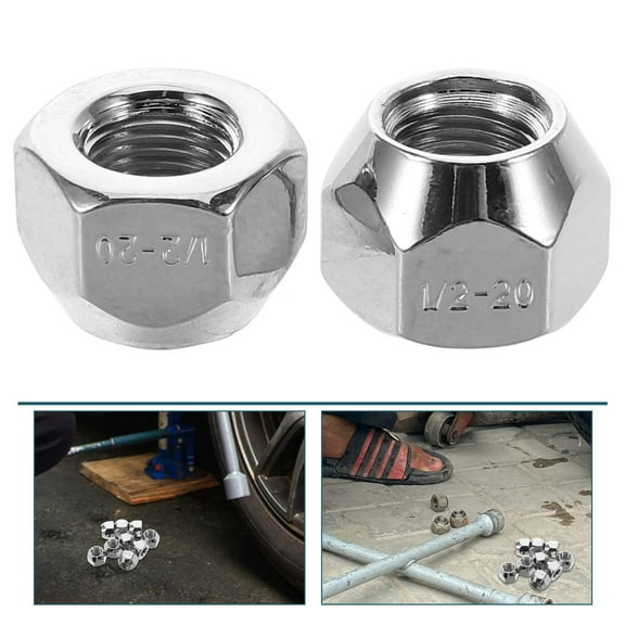 BESTYASH 10Pcs Rv Tire Lugs Steel Silver Open End Lug Nuts for Automotive Flanges