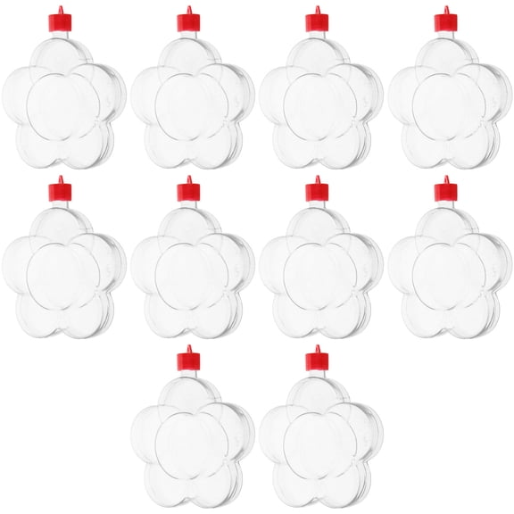 BESTYASH 10PCS Decorative Sand Bottles Transparent Plastic Flower Shaped Art Supplies for Weddings
