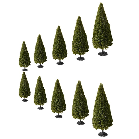 BESTYASH 10Pcs Sand Table Adornments Green Lifelike Pine Trees Models for Micro Landscape Designs
