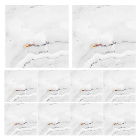 BESTYASH 10-Pack White Marble Peel and Stick Wall Decals for Kitchen, Bathroom, Cabinets - Easy to Clean, Decorative Stickers
