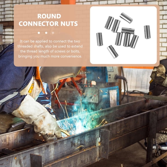 BESTYASH 10-Pack Stainless Steel Coupling Nuts High Strength for Welding, Rod Bar Fastening and Secure Connections