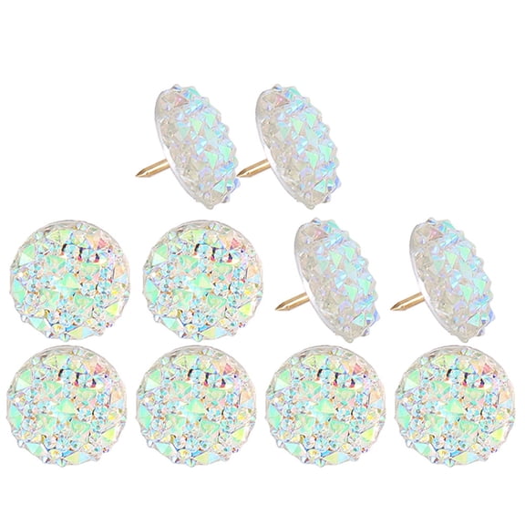 BESTYASH 10Pcs Transparent Rhinestone Push Pins for Daily Use Office and Home Desk Accessories