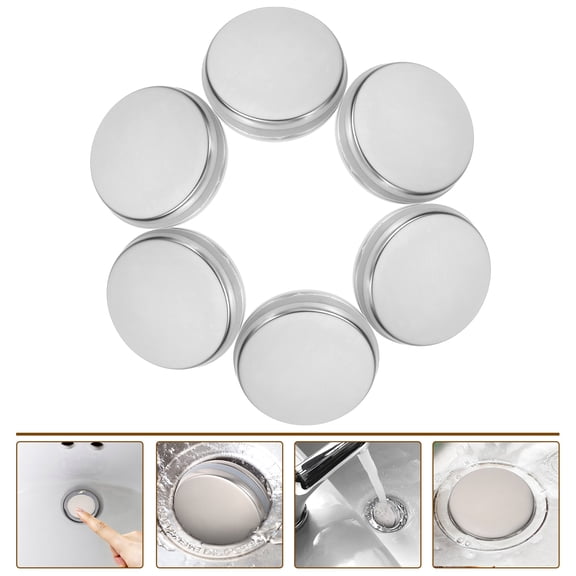 BESTYASH 10Pcs Sink Stopper Bathroom Rubber Basin Hole Stopper Silver Simple Design