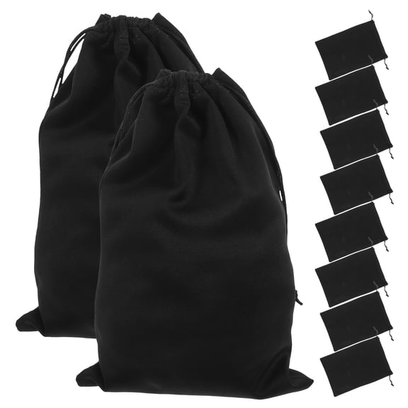BESTYASH 10Pcs Ski Goggle Organizer Bags Black Scratch Proof Flannelette Storage Pouches