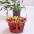 thumbnail image 1 of BESTYASH 10Pcs Lightweight Handheld Fruit Picking Baskets with Handle Red Plastic, 1 of 6