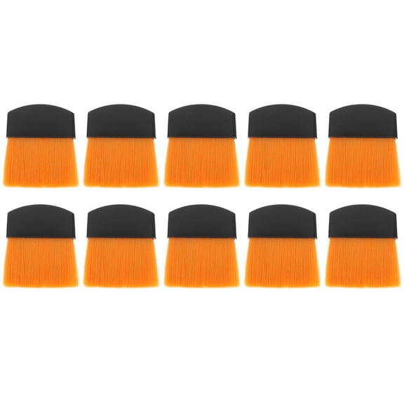 BESTYASH 10Pcs Small Brush for Hobbyists Yellow Wood Rectangular Handle for DIY Craft Projects