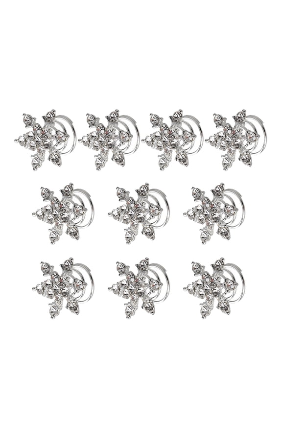 10Pcs Snowflake Hair Accessories Hair Accessory for Women Birthdays Daily Wear Simple Design White