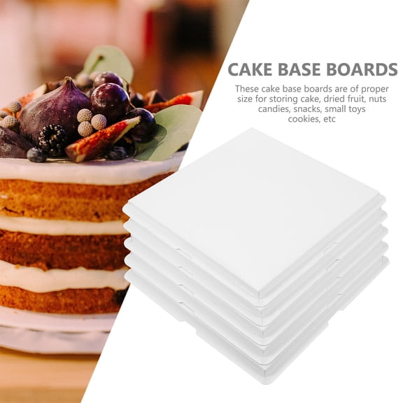 BESTYASH 10Pcs Square Cake Display Boards White Paper Plates for Cake Serving and Dessert Presentation