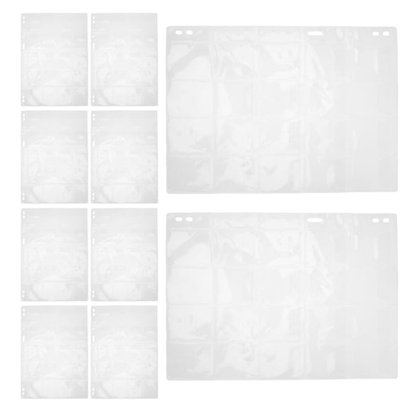 BESTYASH 10Pcs Standard 9 Hole Coin and Stamp Collection Pages Transparent Album Sleeves