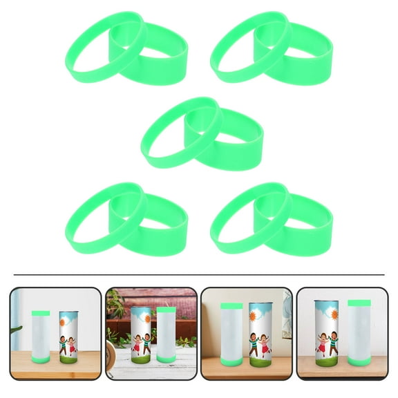 BESTYASH 10Pcs Sublimation Silicone Bands for Mugs Green for Thermal Sublimation Projects