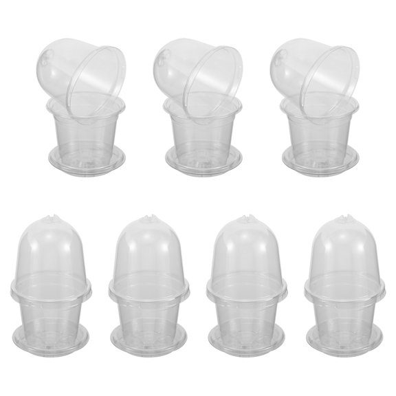 BESTYASH 10Pcs Transparent Plant Germination Cups with Humidity Dome Lid for Efficient Seed Sprouting