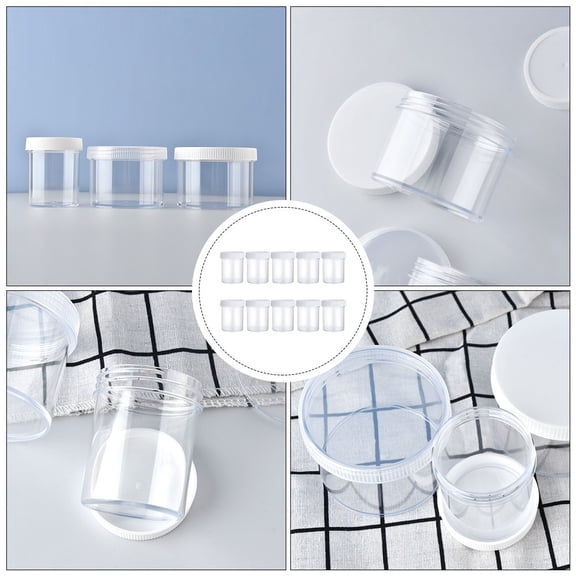 BESTYASH 10Pcs Transparent Refillable Cosmetic Cream Storage Boxes Leak Proof Compact for Travel