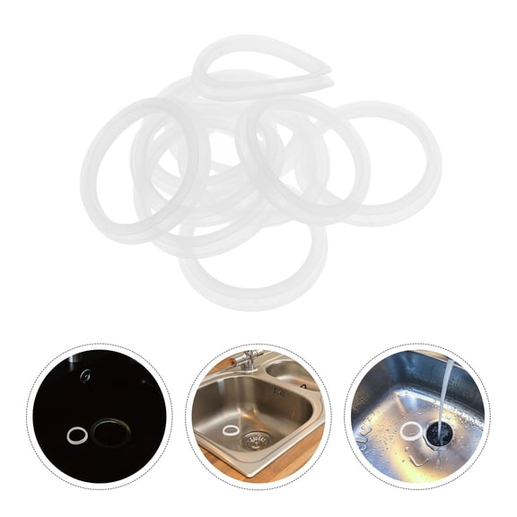 BESTYASH 10Pcs Silicone Tub Drain Gasket Replacement Rings Waterproof Seal for Kitchen and Bathtub Fixtures