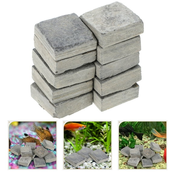 BESTYASH 10Pcs Turtle Tank Rock Platform Natural Aquarium Stones for Unique Fish Tank Landscaping Decor