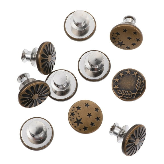BESTYASH 10Pcs Vintage Buttons Metal Coffee Round for Coat Decoration